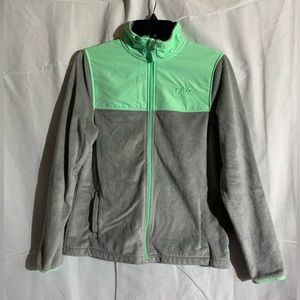 FILA Sporty Zip Up Jacket, Grey, Lime Green, Interior Pockets, Size S